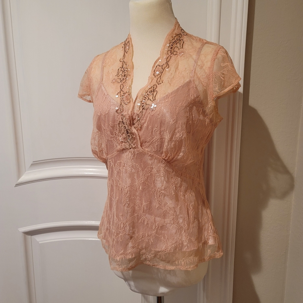 Marks & Spencer lace top with sequins details